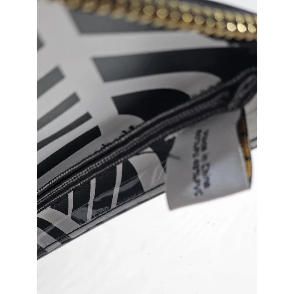OTG247 Paws On The Go‎ #10 Clear Pouch Black White Faux Saffiano 18x11
